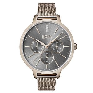 Hugo Boss Steel Mesh Grey Dial Women's Multi-Function Watch 1502424