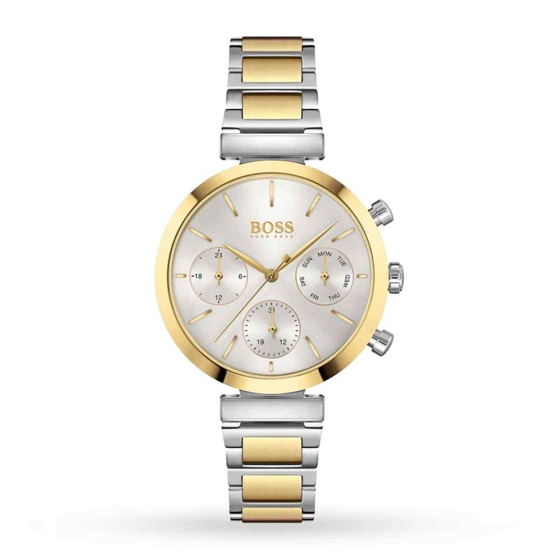 Hugo Boss Flawless Silver Dial Two Tone Steel Strap Women's Watch 1502550