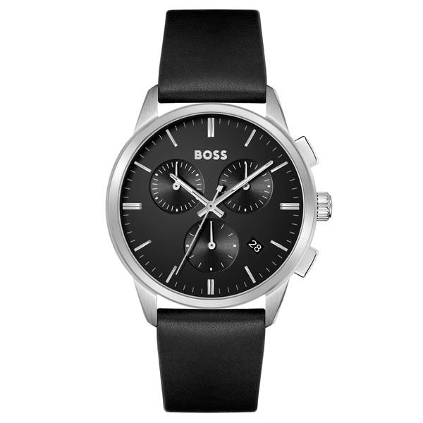 Hugo Boss Black Leather Men's Chrono Watch 1513925