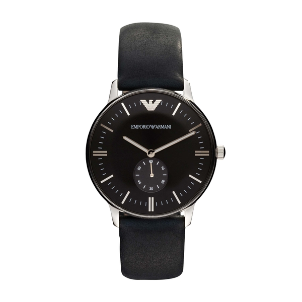 Emporio Armani AR0382 Black Leather Strap Watch
