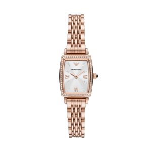 Emporio Armani Gianni T-Bar Quartz Crystal White Dial Ladies Watch AR11406