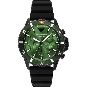 Emporio Armani Chronograph Black Silicone Men's Watch AR11463