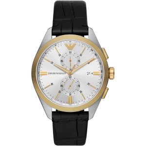 Emporio Armani Chronograph Black Leather Men's Watch AR11498