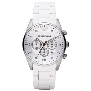 Emporio Armani Men's Chronograph Watch Tazio White AR5859
