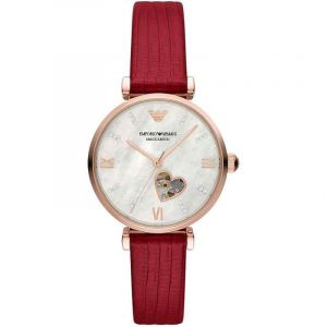 Emporio Armani AR60048 Automatic Red Leather Watch