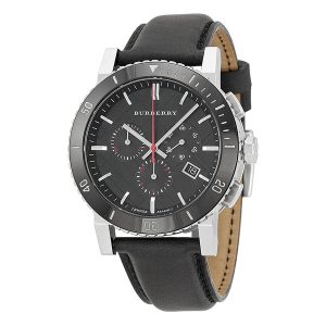 Burberry BU9382 Men's Black Dial Chronograph Leather Watch