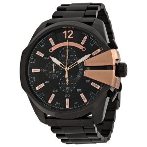 Diesel Mega Chief Oversized Chronograph Black Stainless Steel Men's Watch DZ4309