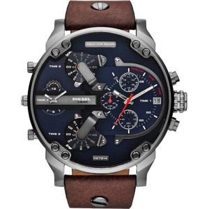 Diesel Mr. Daddy 2.0 DZ7314 Chronograph Navy Blue Leather Watch - 57mm