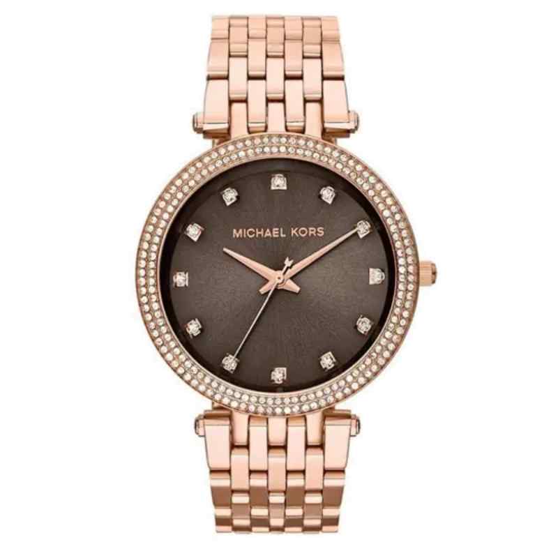 Michael Kors MK3217 Women's Rose Gold and Brown Stainless Steel Watch
