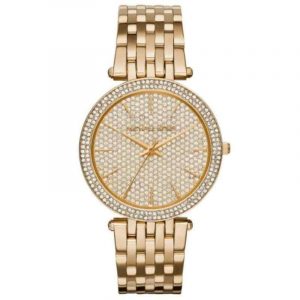 Michael Kors Darci Gold Tone Pave Watch MK3438 39mm