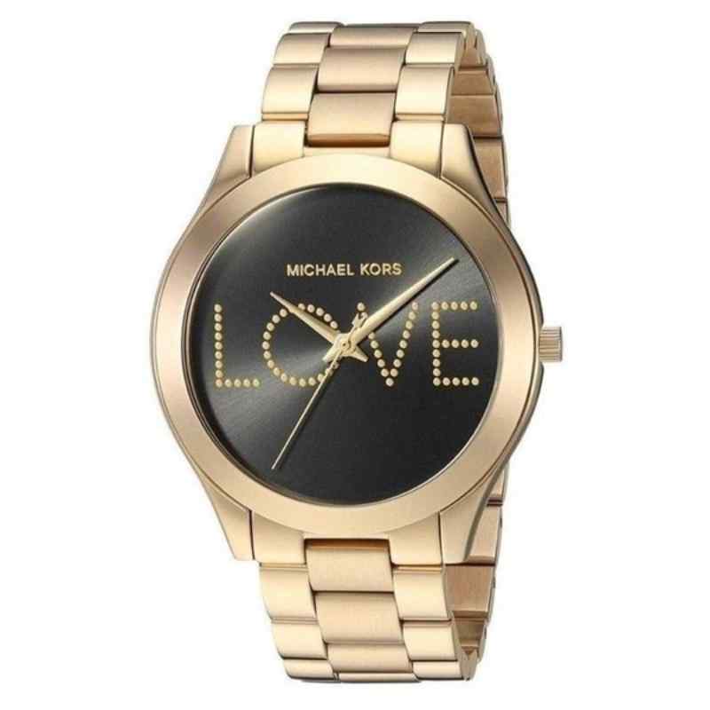 Michael Kors Slim Runway "LOVE" Gold Tone Women's Watch MK3803