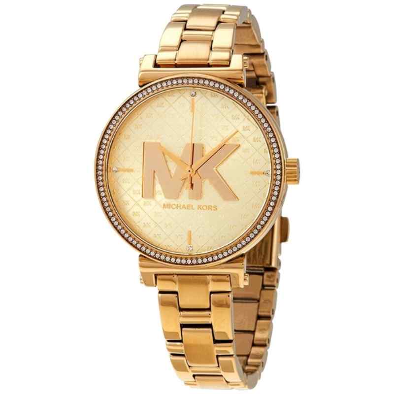 Michael Kors Sofie Gold Tone Crystal Watch MK4334