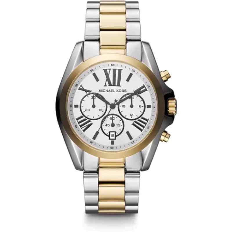 Michael Kors MK5855 Women's Silver & Gold Runway Chronograph Watch