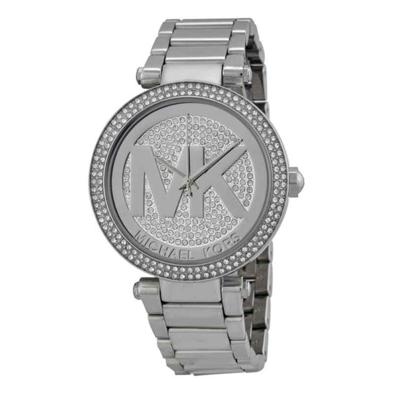 Michael Kors Parker Crystal Pave Dial Silver Tone Ladies' Watch MK5925