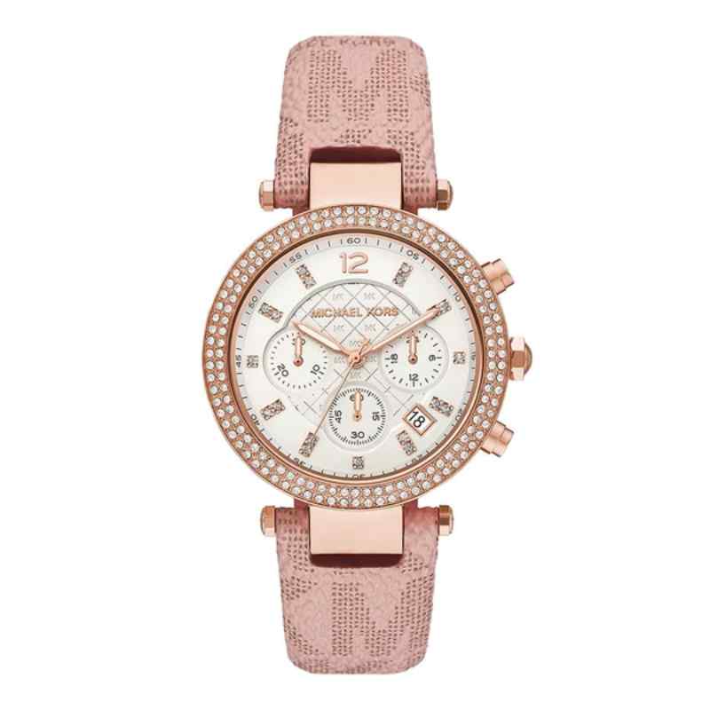 Michael Kors Parker Chronograph Pink Silicone Watch 39mm