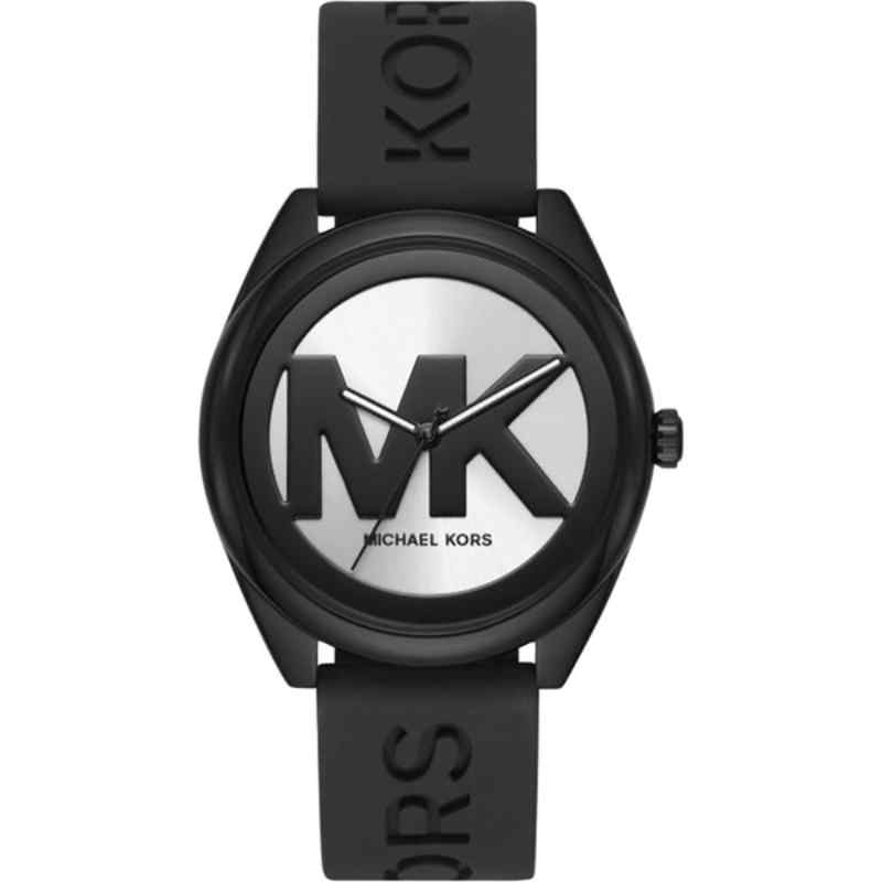 Michael Kors Janelle Women's Silver & Black Silicone Watch 42mm MK7138