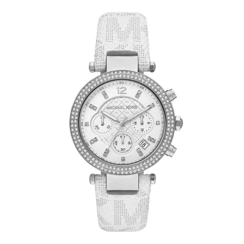 Michael Kors Parker Chronograph White Silicone Watch 39mm MK7226