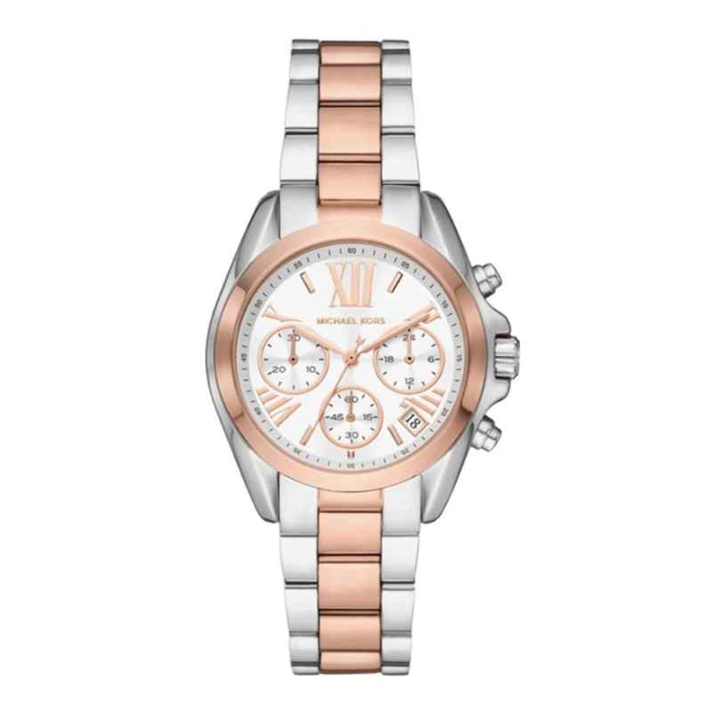 Michael Kors Bradshaw Chronograph Rose Gold Tone & White Women's Watch MK7258