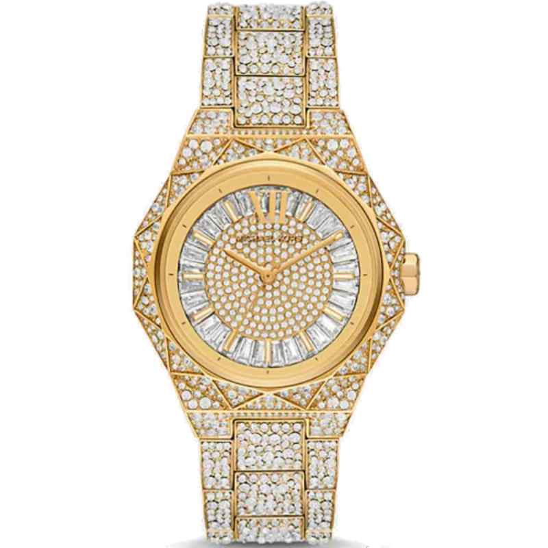 Michael Kors Raquel MK7398 Women's Gold Tone Stainless Steel Watch with Pavé Dial