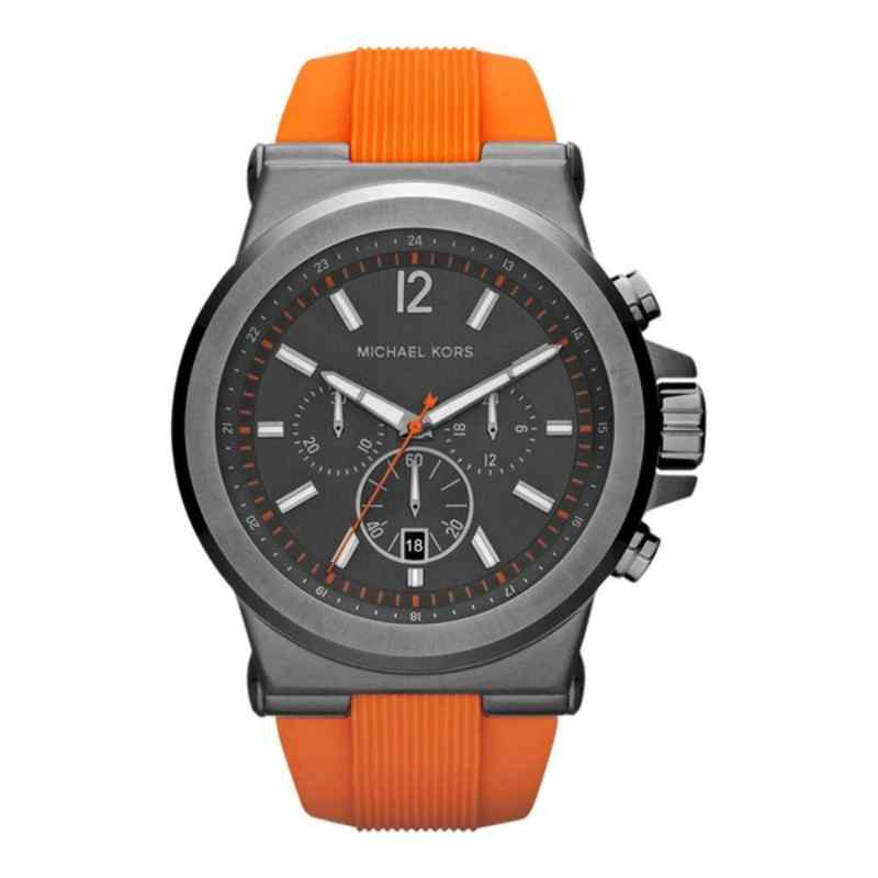 Michael Kors Men's Dylan Chronograph Orange Silicone Watch MK8296 48mm
