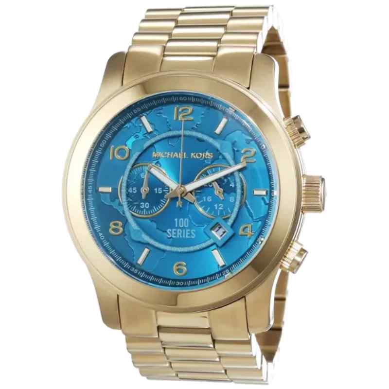 Michael Kors MK8315 Women's Turquoise and Gold Stainless Steel Chronograph Watch