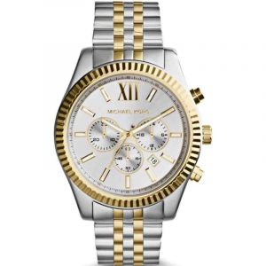 Michael Kors Lexington Chronograph Two Tone Gold Men's Watch MK8344