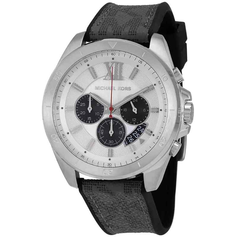 Michhael Kors MK8922 Brecken Chronograph Black Silicone with Grey PVC Inlay Watch