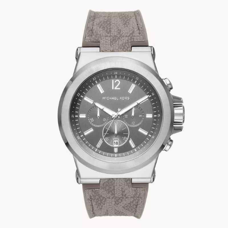 Michael Kors Chronograph Pearl Gray PVC Watch MK8935