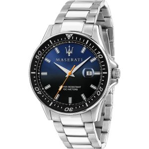 Maserati Sfida Men's Silver Stainless Steel Watch with Blue Dial (R8853140001)