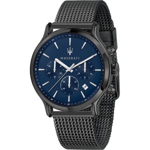 Maserati Epoca Men's Blue Dial Chronograph Black Stainless Steel Watch R8873618008