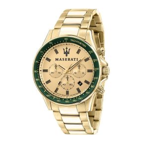 Maserati Sfida Men's Gold-Tone Stainless Steel Watch with Yellow Dial (R8873640005)