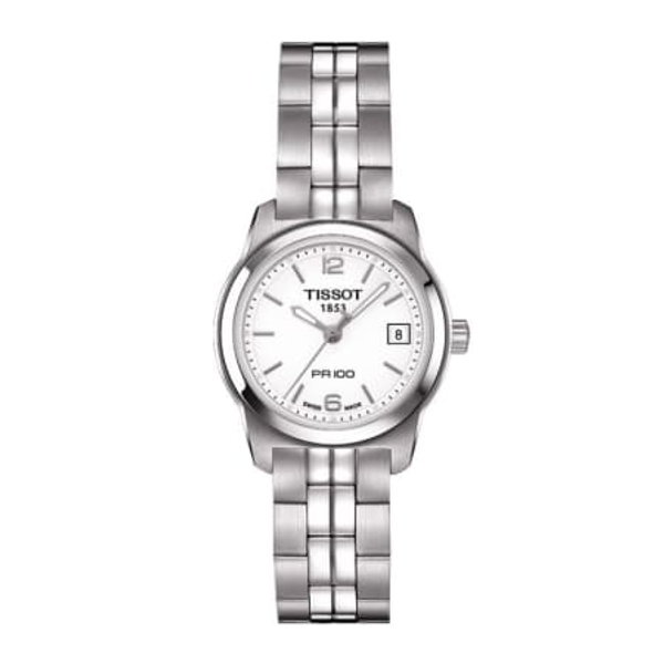 Tissot T-Classic PR 100 White Dial Stainless Steel Women's Watch - T049.210.11.017.00