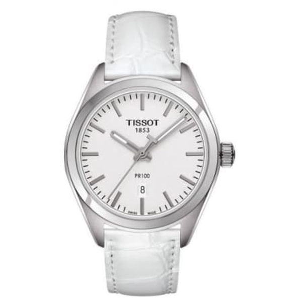 Tissot PR 100 Lady White Leather Watch - 33mm