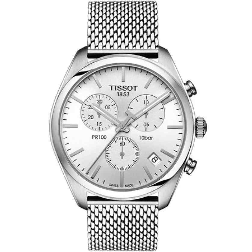 Tissot PR 100 Chronograph Silver Dial Stainless Steel Bracelet T101.417.11.031.02