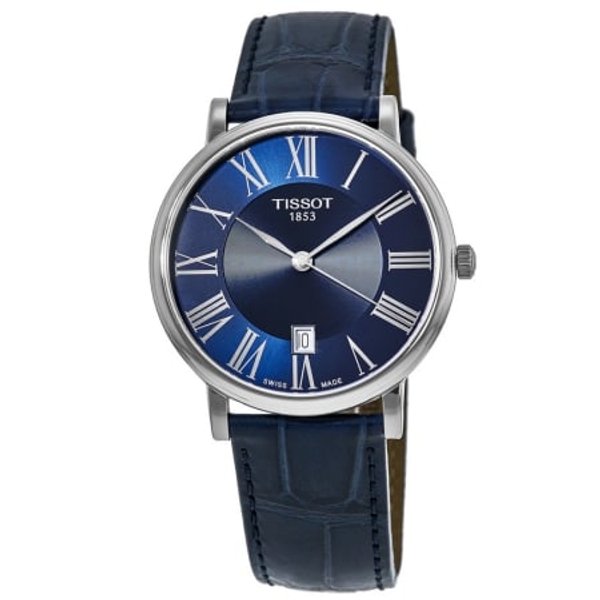 Tissot T-Classic Carson Men's Watch - Blue Dial & Leather Strap (40mm)