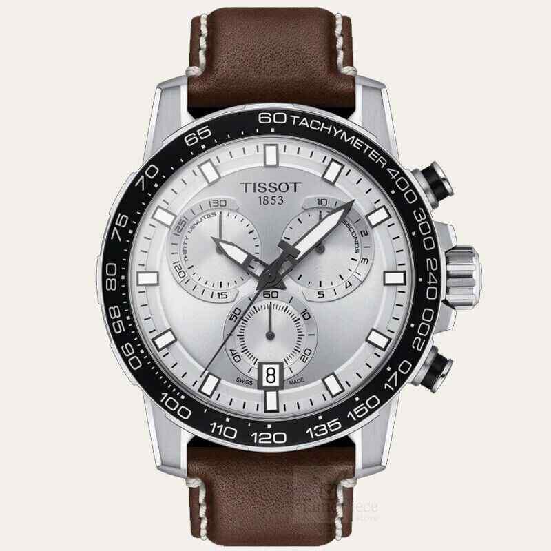 Tissot Supersport Chrono Silver Dial Brown Leather Strap T125.617.031.00