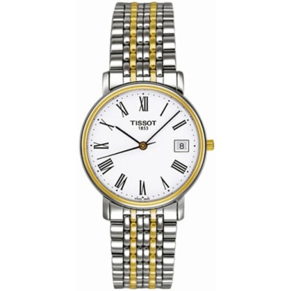 Tissot T-Classic Desire Men's Watch - Gold-Tone Stainless Steel, White Dial (T52.2.481.13)