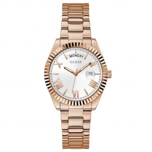 Guess Luna Ladies Rose Gold PVD Watch - 36mm White Dial & Bracelet GW0308L3