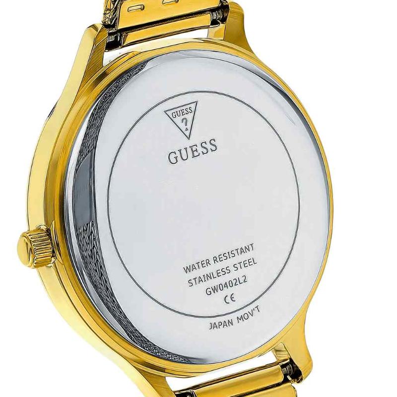 Guess Soiree Ladies Watch - 38mm Gold PVD Crystal Mesh Bracelet GW0402L2 - Image 2
