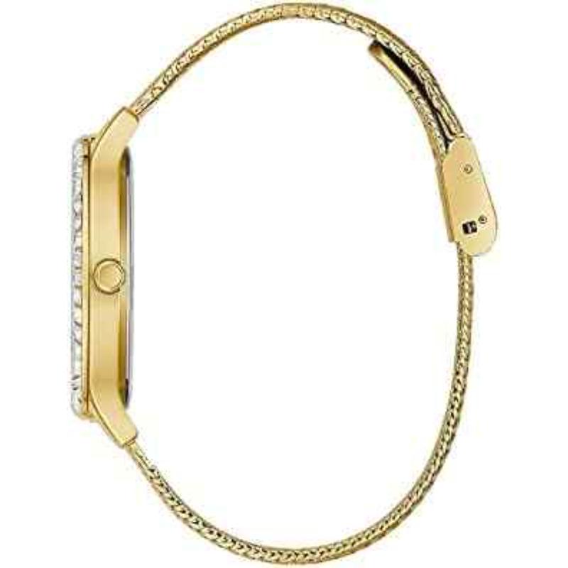 Guess Soiree Ladies Watch - 38mm Gold PVD Crystal Mesh Bracelet GW0402L2 - Image 3