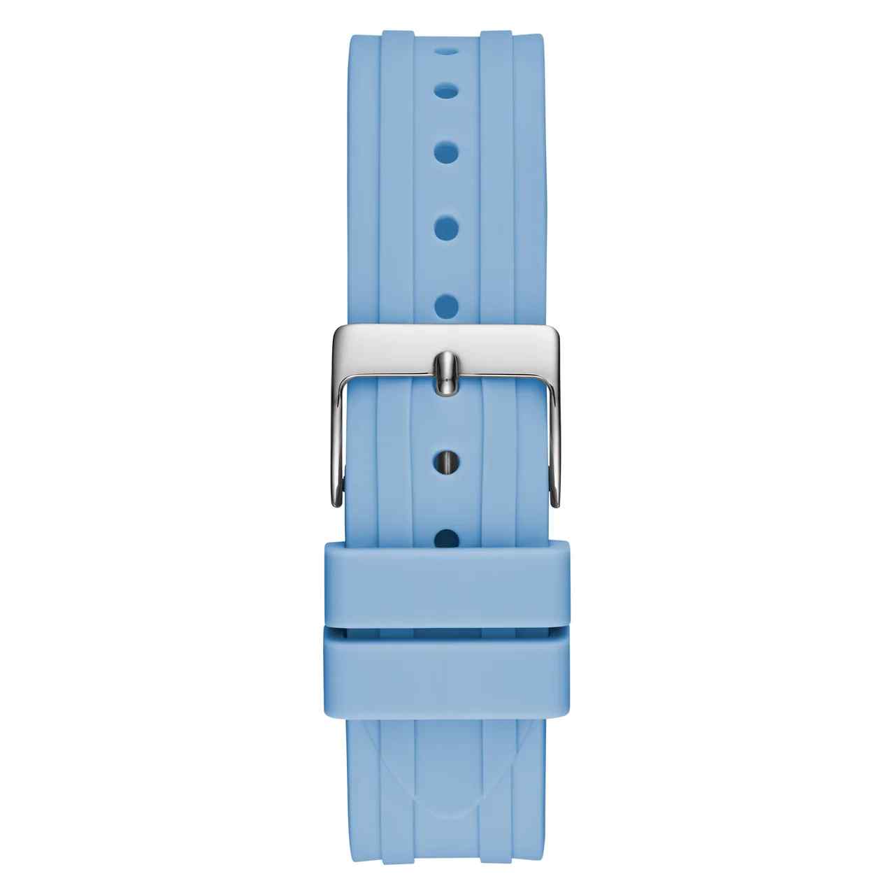 Guess Heiress Ladies Watch - 38mm Stainless Steel & Blue Silicone Strap GW0407L1 - Image 4