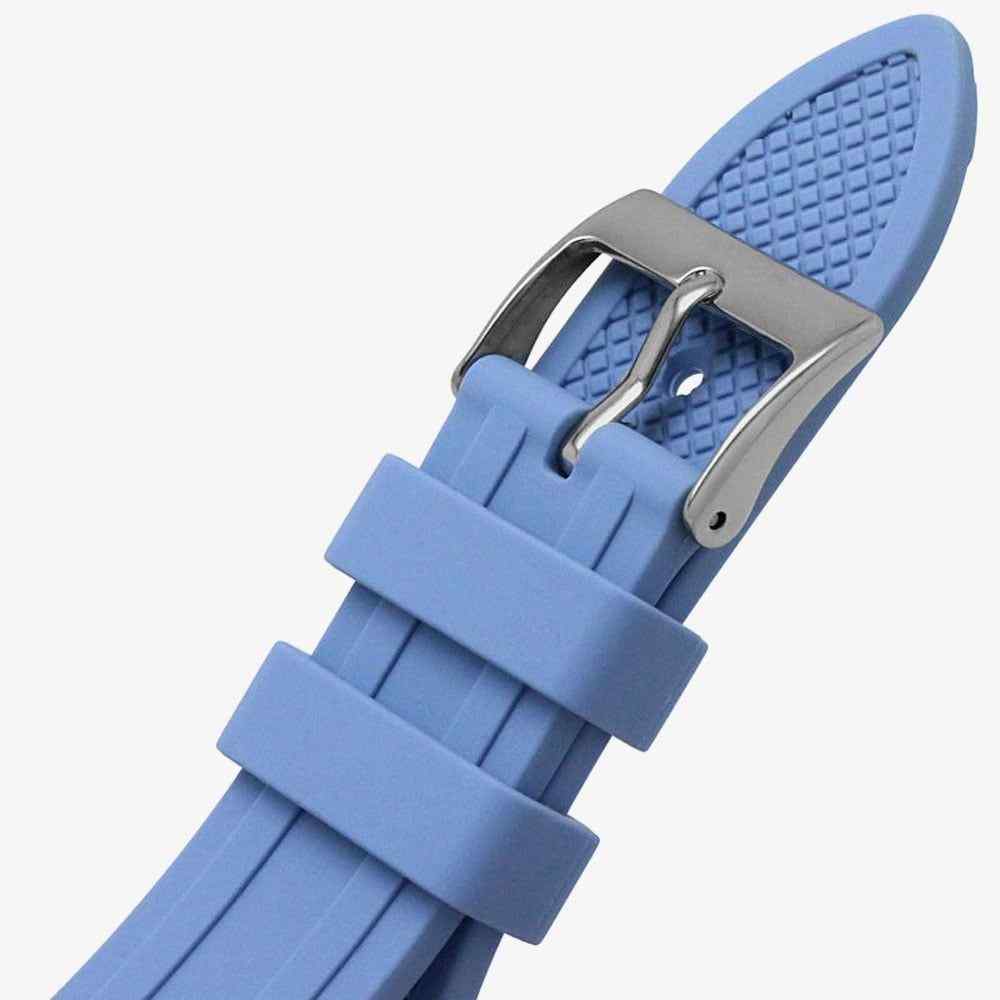 Guess Heiress Ladies Watch - 38mm Stainless Steel & Blue Silicone Strap GW0407L1 - Image 6