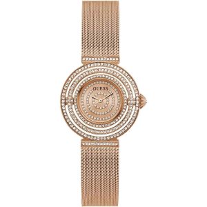 Guess Dream Ladies Dress Watch - 36mm Rose Gold PVD & Mesh Bracelet GW0550L3