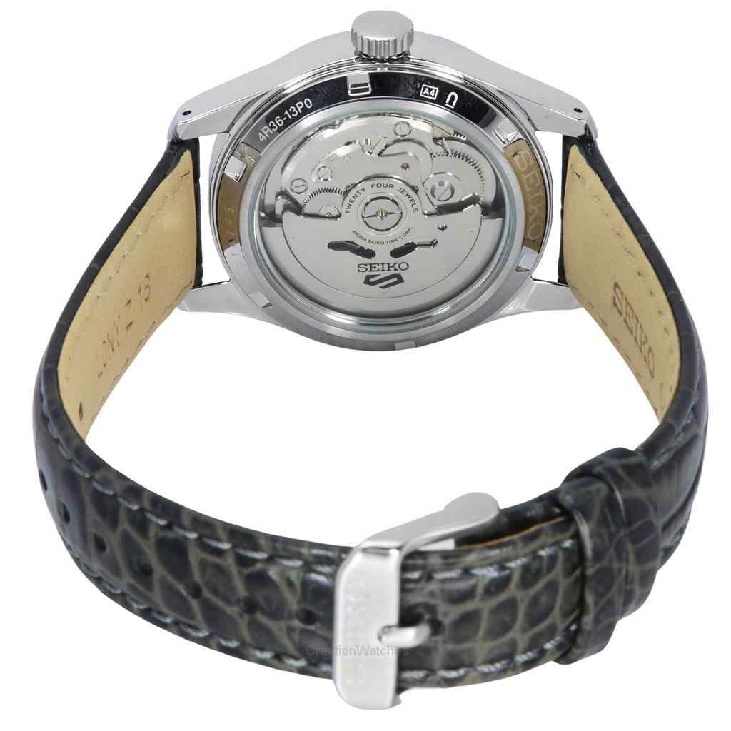 Seiko 5 Sports ‘Champagne Flieger’ Pilot/Aviation Style Automatic Champagne Dial Leather Strap Watch SRPJ87K1 - Image 2