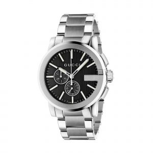 Gucci G-Chrono Black Dial Men's Stainless Steel Bracelet Watch YA101204