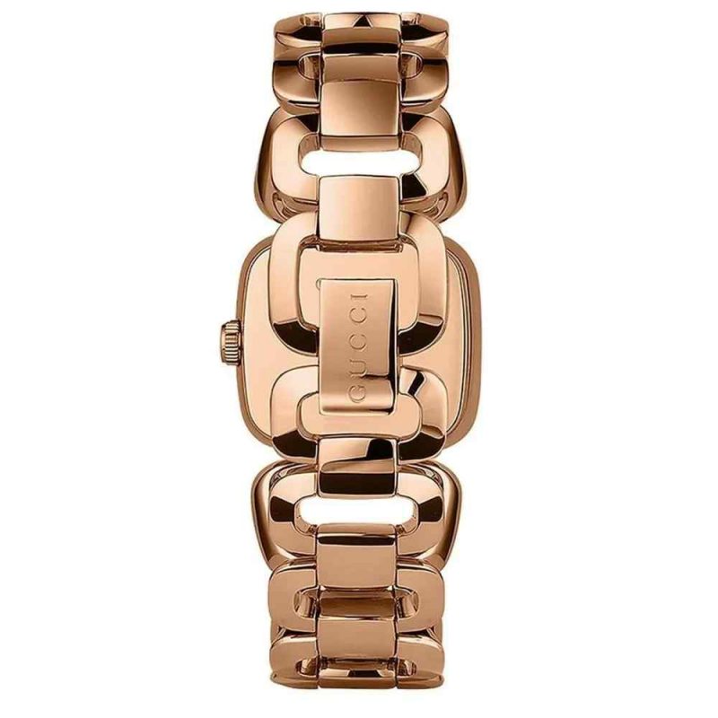 Gucci G-Gucci Ladies Rose Gold Diamond Watch - Black Dial YA125512 - Image 3