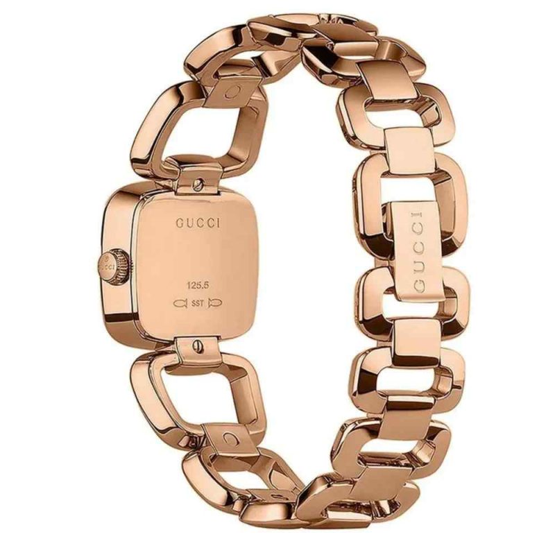 Gucci G-Gucci Ladies Rose Gold Diamond Watch - Black Dial YA125512 - Image 2
