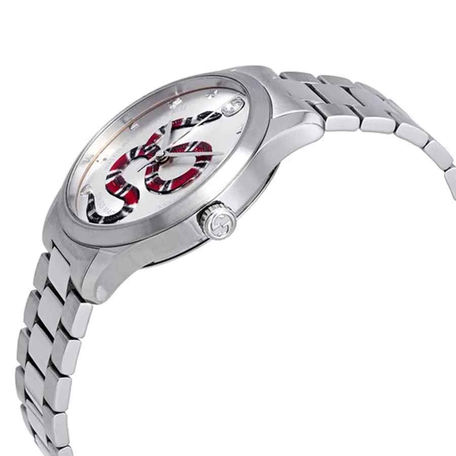 Gucci G-Timeless YA1264076 38mm Silver Snake Motif Dial Stainless Steel Unisex Watch - Image 2