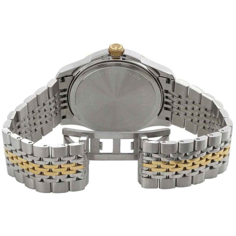Gucci G-Timeless YA126409 38mm Two-Tone Yellow Gold PVD Diamond Pattern Dial Watch - Image 3