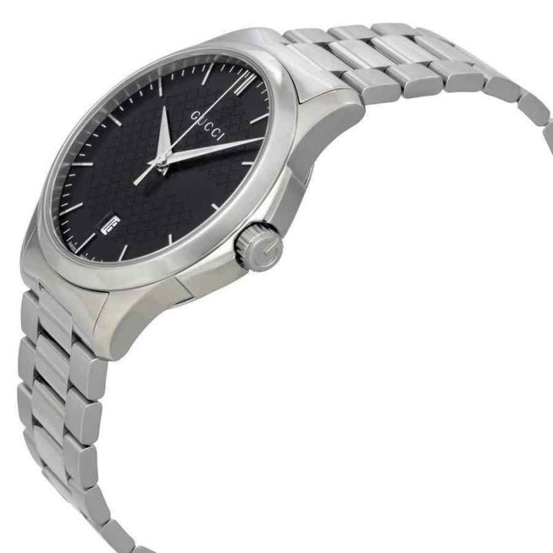 Gucci G-Timeless Unisex Stainless Steel Bracelet Watch - 38mm Black Dial YA126457 - Image 2